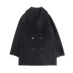 画像2: Shawl collar cashmere and wool blend double-breasted wool coat with a relaxed fit ショールカラー カシミア ウール ブレンド ダブルブレストウールコート ゆったりとしたフィット感 (2)