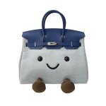 画像1: BK Smile Tote Bag BK M スマイル キャンバス モコモコ トート ぬいぐるみ バッグ (1)