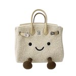 画像1: BK Smile Felt Tote Bag BK M スマイル フェルト モコモコ トート ぬいぐるみ バッグ (1)