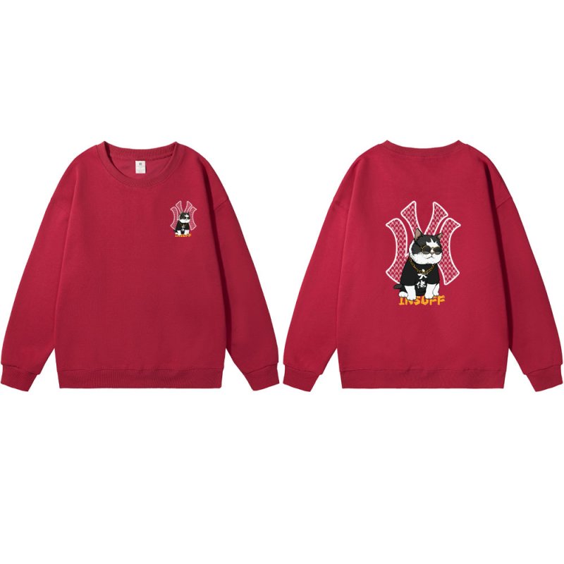 画像4: Unisex NY Hip Hop Cat Print Crew Neck SweatshirtSweat shirts ユニセックス 男女兼用NY×ヒップホップキャット猫プリント スウェット トレーナー (4)