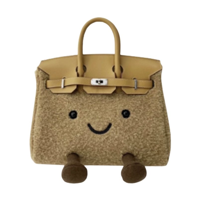 画像2: BK Smile Felt Tote Bag BK M スマイル フェルト モコモコ トート ぬいぐるみ バッグ (2)