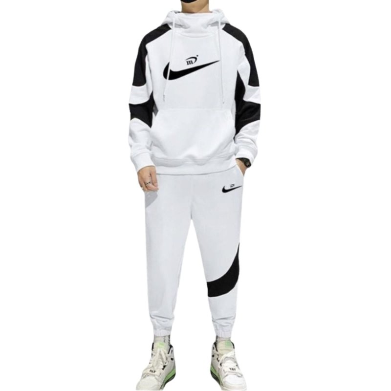 画像3: SALE セール 25 Unisex Men& Women Broken swoosh Setup Sweat and Pants Set  ブロークン スウォッシュ プリントセットアップ ユニセックス 男女兼用 スウェット トレーナー＆パンツセット (3)