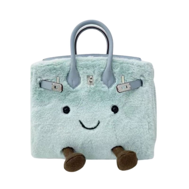 画像3: BK Smile Tote Bag BK M スマイル キャンバス モコモコ トート ぬいぐるみ バッグ (3)