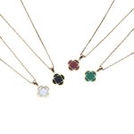 画像2: Clover Stone Shell Necklace 男女兼用 ユニセックス シルバー＆ ゴールド 四つ葉 クローバー 天然貝 ストーン ネックレス (2)