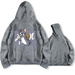 画像16: Tom & Jerry Angry Jerry & Mischievous Tom Print Long sleeves Hoodie 　トム&ジェリー 怒りのジェリー＆いたずらトムプリントフーディ  パーカー バンド (16)