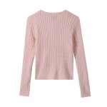 画像2: CALL ME BABY  Heart Logo Cable Cardigan ハート ロゴ ケーブルカーディガン 長袖セーター  (2)