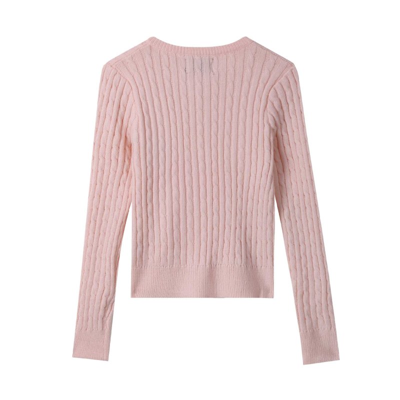 画像2: CALL ME BABY  Heart Logo Cable Cardigan ハート ロゴ ケーブルカーディガン 長袖セーター  (2)