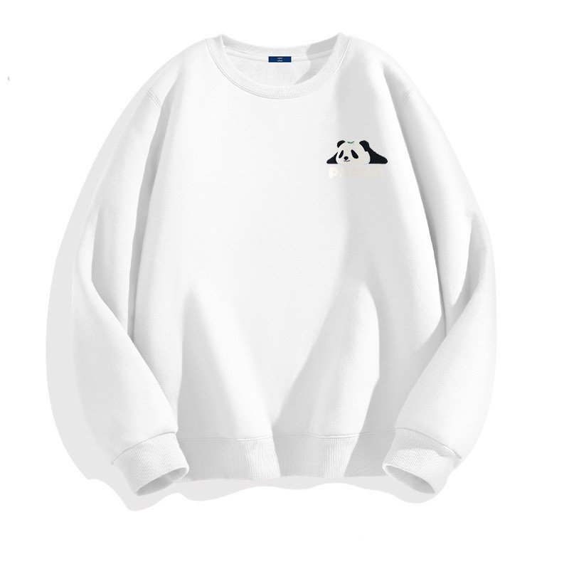 画像4: Unisex One Point Panda Print Round Neck Sweatshirt 男女兼用 ワンポイントパンダプリント スウェット プルオーバー トレーナー (4)