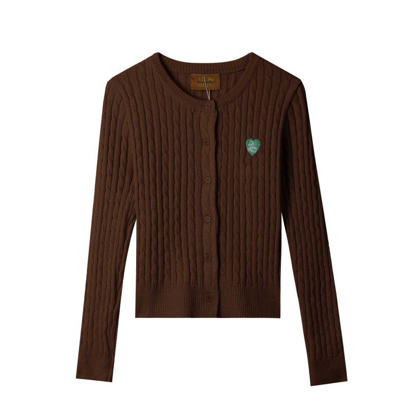 画像4: CALL ME BABY  Heart Logo Cable Cardigan ハート ロゴ ケーブルカーディガン 長袖セーター  (4)