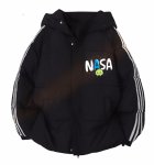 画像2: NASA x Mascot 3-Line Down Jacket blouson ユニセックス男女兼用  ナサ ×マスコットプリント3本ラインダウンジャケット ジャンパー (2)