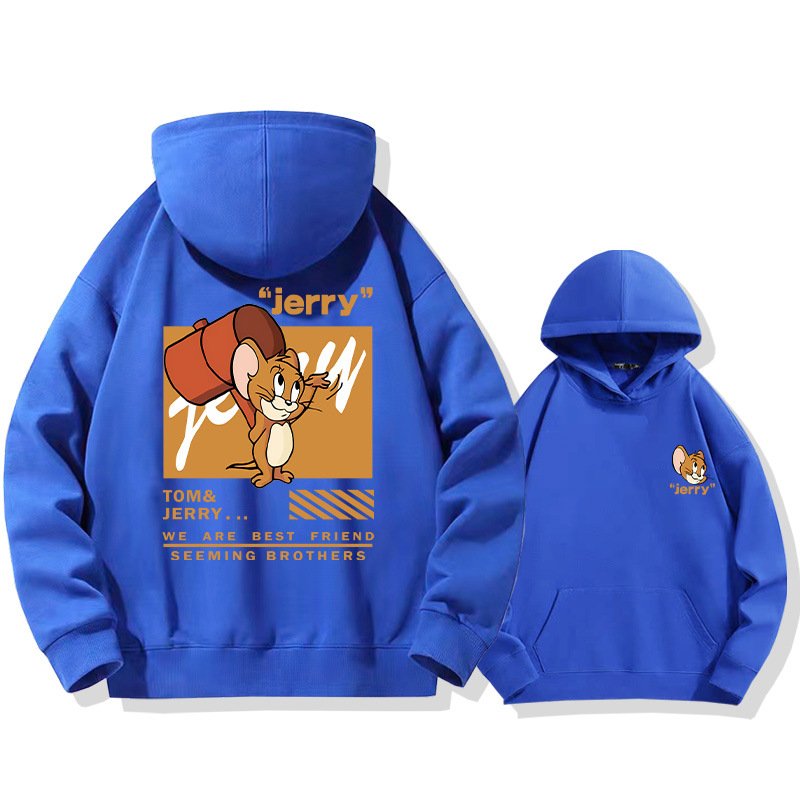 画像9: Tom & Jerry Angry Jerry & Mischievous Tom Print Long sleeves Hoodie 　トム&ジェリー 怒りのジェリー＆いたずらトムプリントフーディ  パーカー バンド (9)
