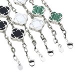 画像6: Silver Clover Stone Shell Bracelet 男女兼用 ユニセックス シルバー 四つ葉 クローバー 天然貝 ストーン ブレスレット (6)