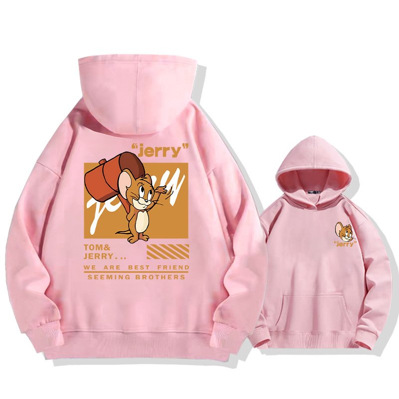 画像4: Tom & Jerry Angry Jerry & Mischievous Tom Print Long sleeves Hoodie 　トム&ジェリー 怒りのジェリー＆いたずらトムプリントフーディ  パーカー バンド (4)