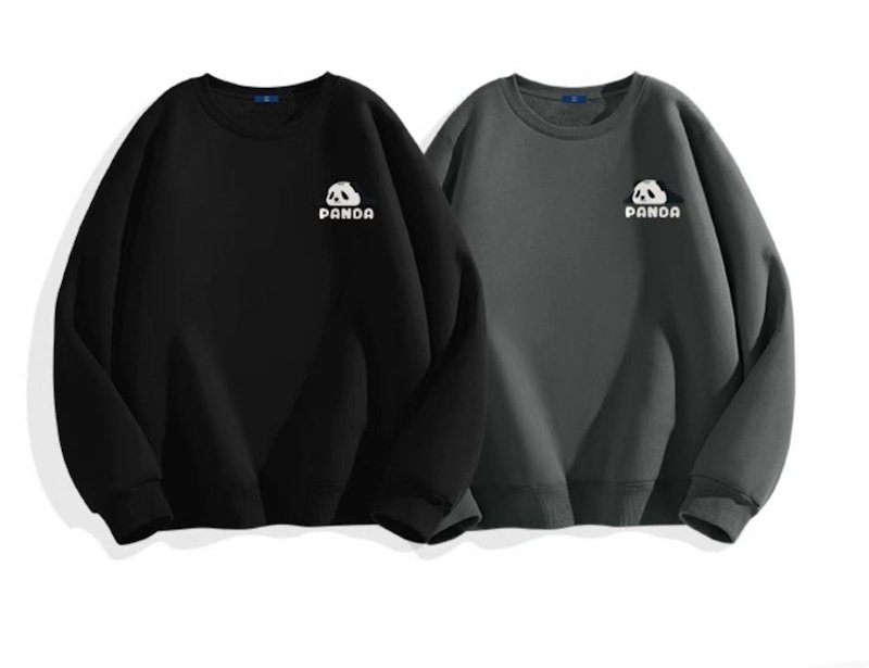 画像5: Unisex One Point Panda Print Round Neck Sweatshirt 男女兼用 ワンポイントパンダプリント スウェット プルオーバー トレーナー (5)