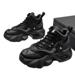 画像3: Men's platform lace-up sneakers with tire outsole Korean Y2K style メンズ  厚底 レースアップ 厚底 タイヤアウトソール スニーカー 韓国 Y2K ダットスニーカー (3)