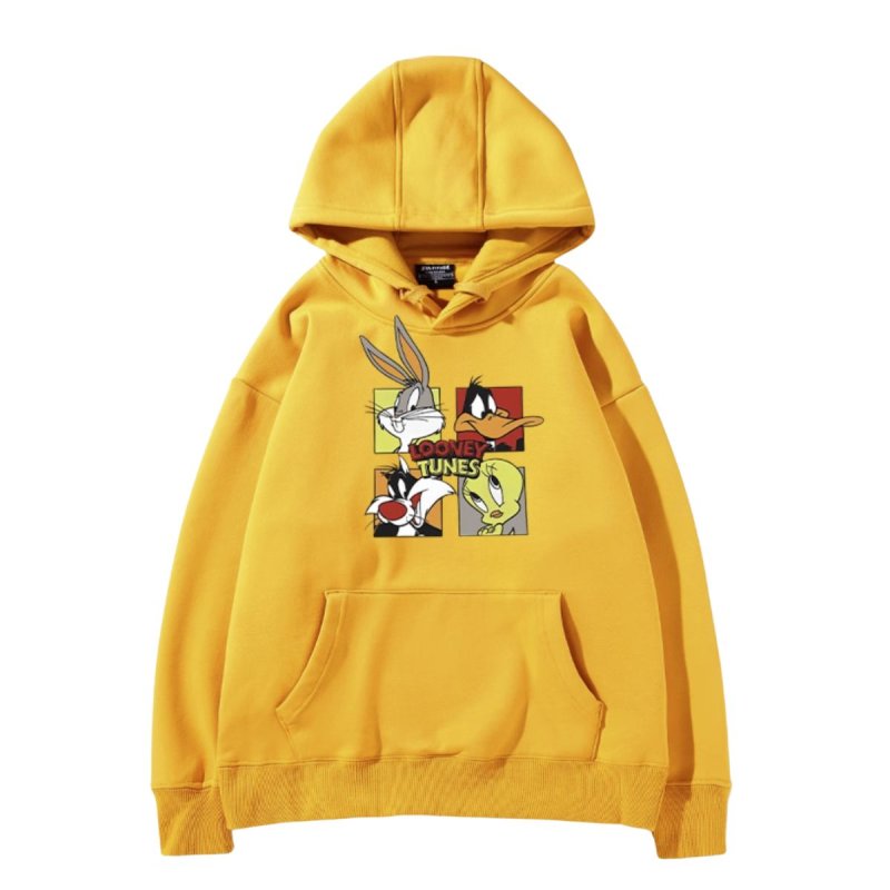 画像7: Bugs Bunny & Looney Tunes Tweety hoodie sweatユニセックス 男女兼用バックスバニー＆ルーニー・テューンズ ボックス プリント スウェットパーカー (7)