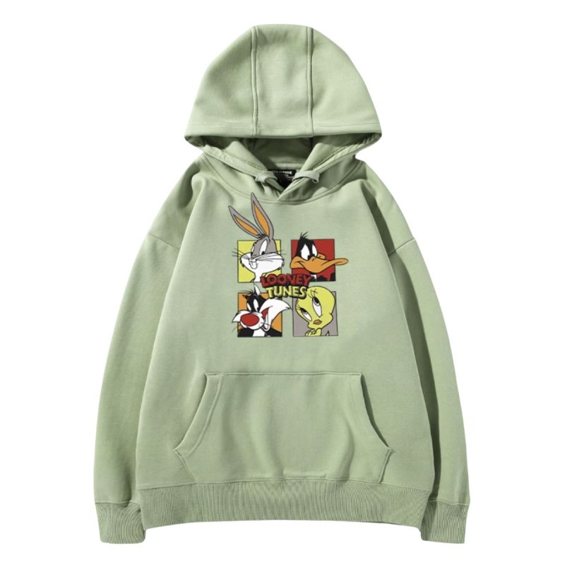 画像13: Bugs Bunny & Looney Tunes Tweety hoodie sweatユニセックス 男女兼用バックスバニー＆ルーニー・テューンズ ボックス プリント スウェットパーカー (13)