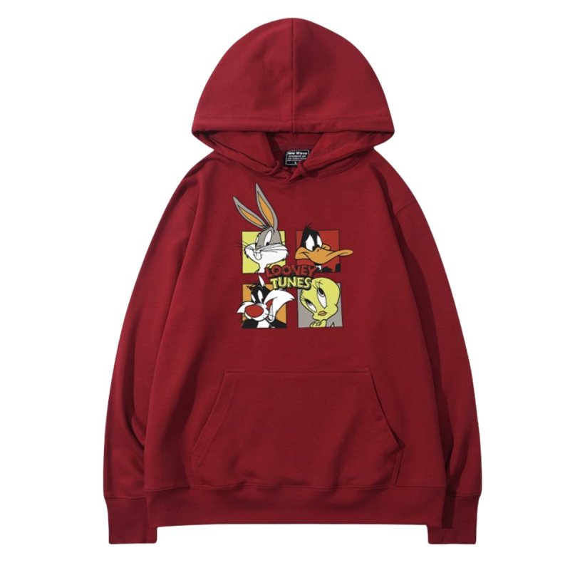 画像10: Bugs Bunny & Looney Tunes Tweety hoodie sweatユニセックス 男女兼用バックスバニー＆ルーニー・テューンズ ボックス プリント スウェットパーカー (10)
