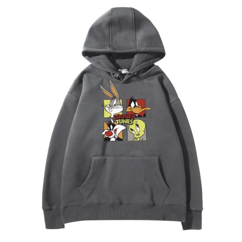 画像11: Bugs Bunny & Looney Tunes Tweety hoodie sweatユニセックス 男女兼用バックスバニー＆ルーニー・テューンズ ボックス プリント スウェットパーカー (11)