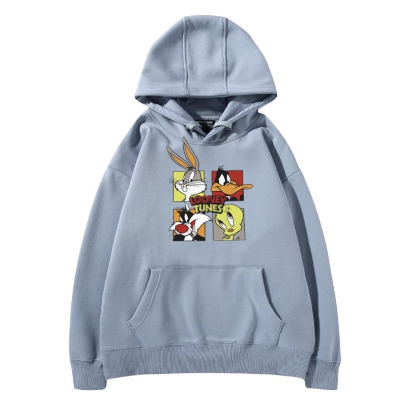 画像8: Bugs Bunny & Looney Tunes Tweety hoodie sweatユニセックス 男女兼用バックスバニー＆ルーニー・テューンズ ボックス プリント スウェットパーカー (8)