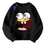 画像2: Unisex Spongebob Face Print  Round Neck Sweatshirt 男女兼用スポンジボブフェイスプリント スウェット プルオーバー トレーナー (2)