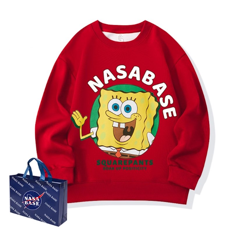 画像7: Unisex Spongebob x Nasabase Print  Round Neck Sweatshirt 男女兼用スポンジボブ×ナサベースプリント スウェット プルオーバー トレーナー (7)
