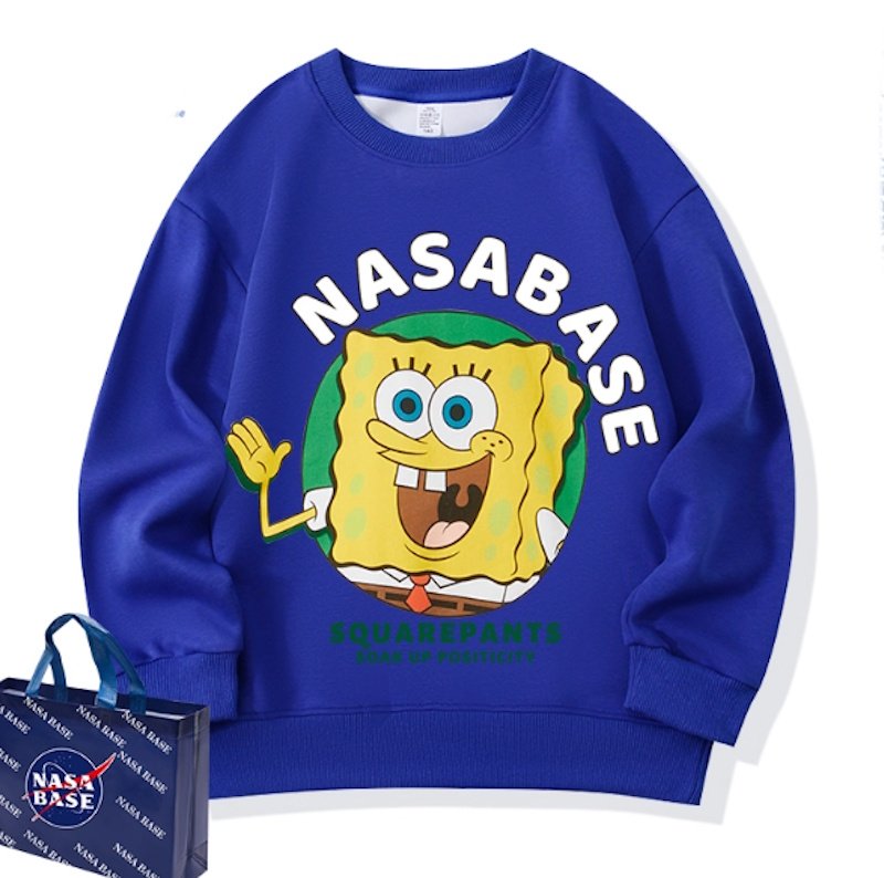 画像5: Unisex Spongebob x Nasabase Print  Round Neck Sweatshirt 男女兼用スポンジボブ×ナサベースプリント スウェット プルオーバー トレーナー (5)