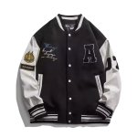 画像2: kaws bear BASEBALL JACKET baseball uniform jacket blouson  ユニセックス 男女兼用カウズベアプリントコットンスタジアムジャンパー スタジャン MA-1 ボンバー ジャケット ブルゾン (2)