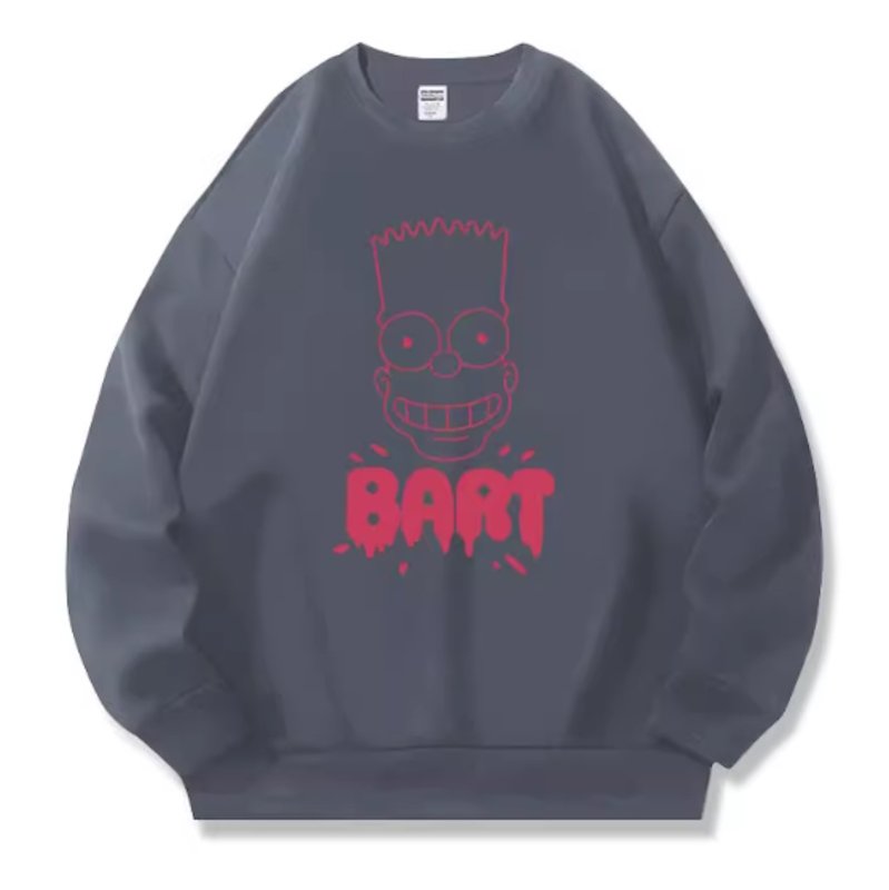 画像3: Unisex Bart Simpson face print  Round Neck Sweatshirt 男女兼用バートシンプソンブフェイスプリント スウェット プルオーバー トレーナー (3)