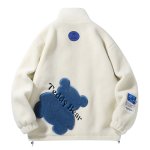 画像1: Teddy Bear Wool Zip-Up Jacket Coat blouson ユニセックス男女兼用  テディーベア熊ジップアップジャケット ジャンパーコート (1)