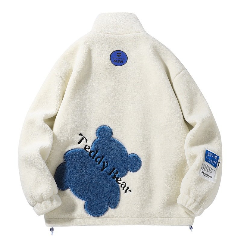 画像1: Teddy Bear Wool Zip-Up Jacket Coat blouson ユニセックス男女兼用  テディーベア熊ジップアップジャケット ジャンパーコート (1)