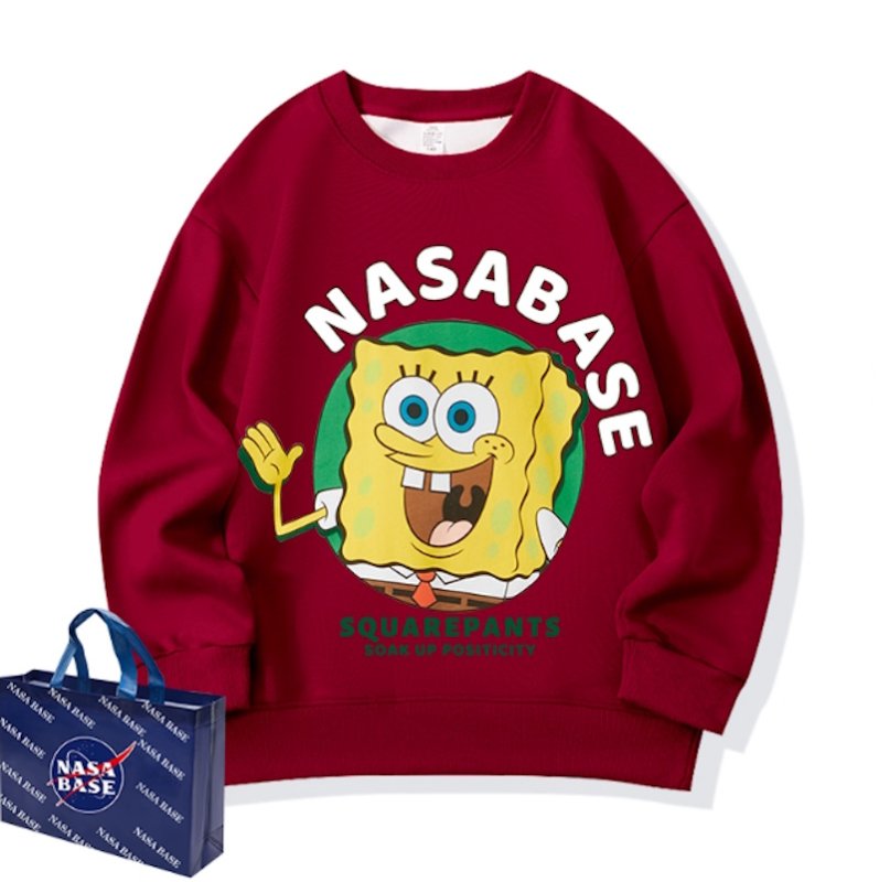 画像8: Unisex Spongebob x Nasabase Print  Round Neck Sweatshirt 男女兼用スポンジボブ×ナサベースプリント スウェット プルオーバー トレーナー (8)