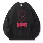 画像1: Unisex Bart Simpson face print  Round Neck Sweatshirt 男女兼用バートシンプソンブフェイスプリント スウェット プルオーバー トレーナー (1)