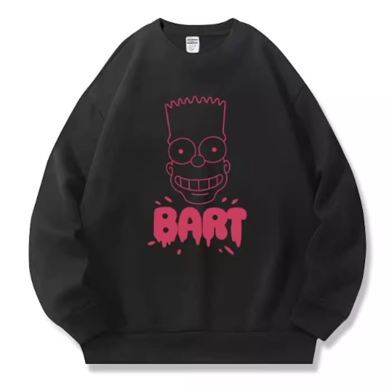 画像1: Unisex Bart Simpson face print  Round Neck Sweatshirt 男女兼用バートシンプソンブフェイスプリント スウェット プルオーバー トレーナー (1)
