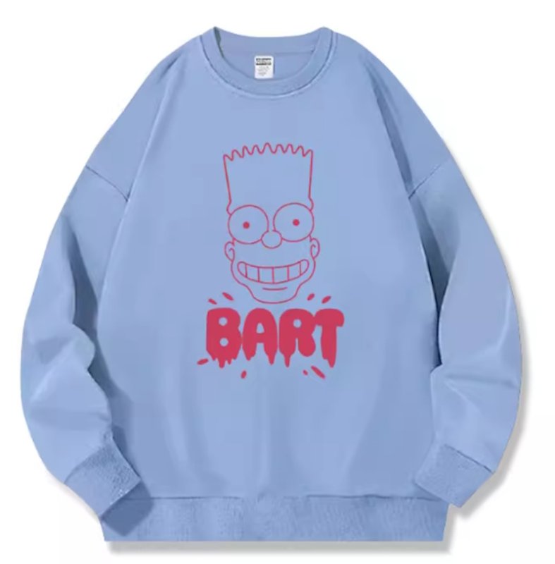 画像5: Unisex Bart Simpson face print  Round Neck Sweatshirt 男女兼用バートシンプソンブフェイスプリント スウェット プルオーバー トレーナー (5)