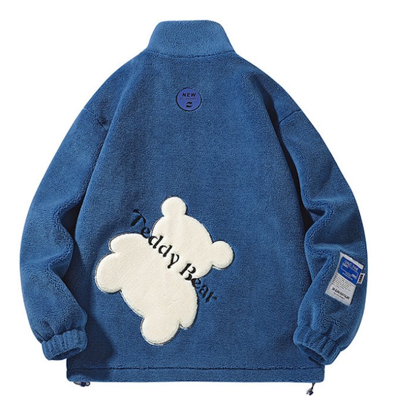 画像6: Teddy Bear Wool Zip-Up Jacket Coat blouson ユニセックス男女兼用  テディーベア熊ジップアップジャケット ジャンパーコート (6)