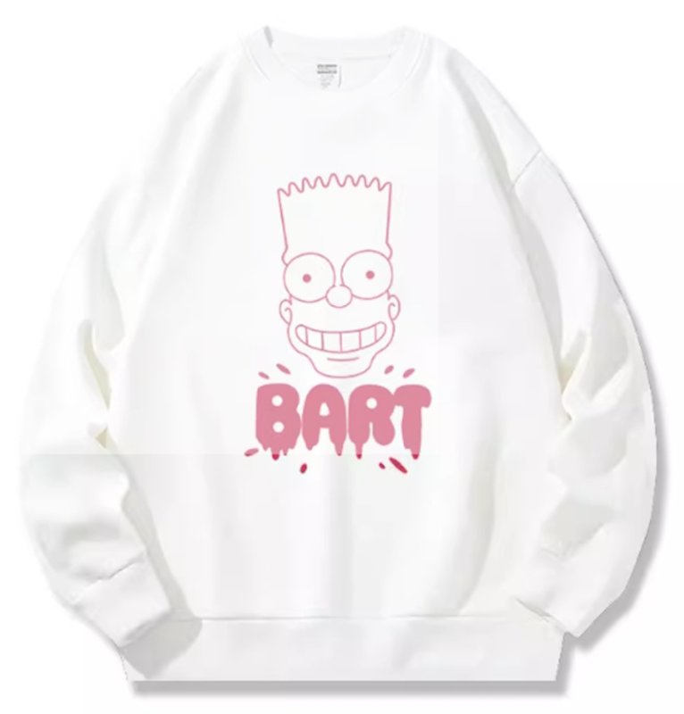 画像2: Unisex Bart Simpson face print  Round Neck Sweatshirt 男女兼用バートシンプソンブフェイスプリント スウェット プルオーバー トレーナー (2)