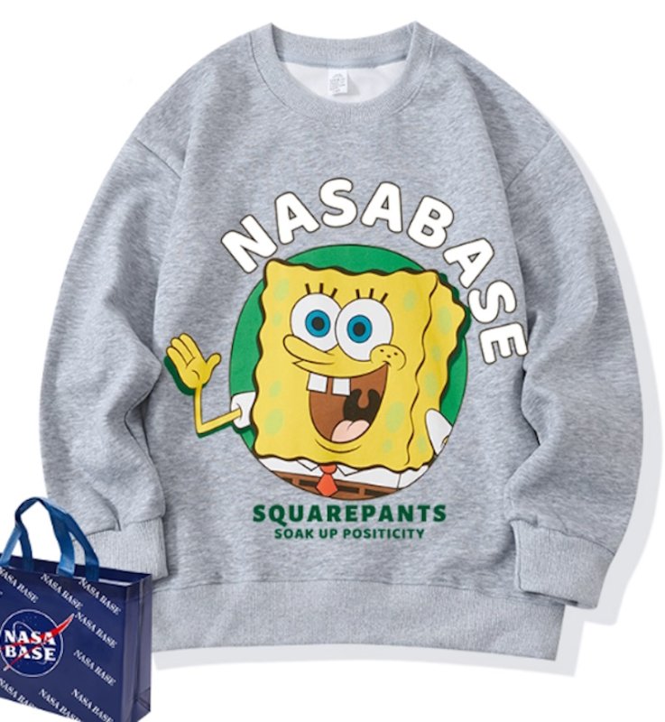 画像4: Unisex Spongebob x Nasabase Print  Round Neck Sweatshirt 男女兼用スポンジボブ×ナサベースプリント スウェット プルオーバー トレーナー (4)