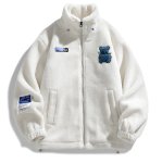 画像2: Teddy Bear Wool Zip-Up Jacket Coat blouson ユニセックス男女兼用  テディーベア熊ジップアップジャケット ジャンパーコート (2)