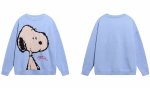 画像2: Unisex Snoopy knitted round neck sweater 男女兼用 スヌーピー編み込みラウンドネックセーターニット (2)