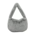 画像2: Eco-fur faux fur half moon hobo  tote shoulder bag　エコファーフェイクファーハーフムーンホーボートートショルダーバッグ (2)