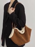 画像9: Suede fur trimmed tote shoulder bag　スエードシープスキンファートリミングトートショルダーバッグ (9)