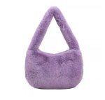 画像5: Eco-fur faux fur half moon hobo  tote shoulder bag　エコファーフェイクファーハーフムーンホーボートートショルダーバッグ (5)