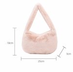 画像10: Eco-fur faux fur half moon hobo  tote shoulder bag　エコファーフェイクファーハーフムーンホーボートートショルダーバッグ (10)