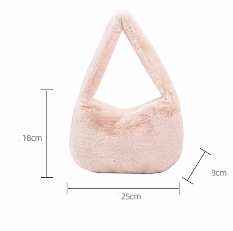 画像10: Eco-fur faux fur half moon hobo  tote shoulder bag　エコファーフェイクファーハーフムーンホーボートートショルダーバッグ (10)