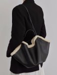 画像5: Suede fur trimmed tote shoulder bag　スエードシープスキンファートリミングトートショルダーバッグ (5)