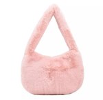 画像1: Eco-fur faux fur half moon hobo  tote shoulder bag　エコファーフェイクファーハーフムーンホーボートートショルダーバッグ (1)