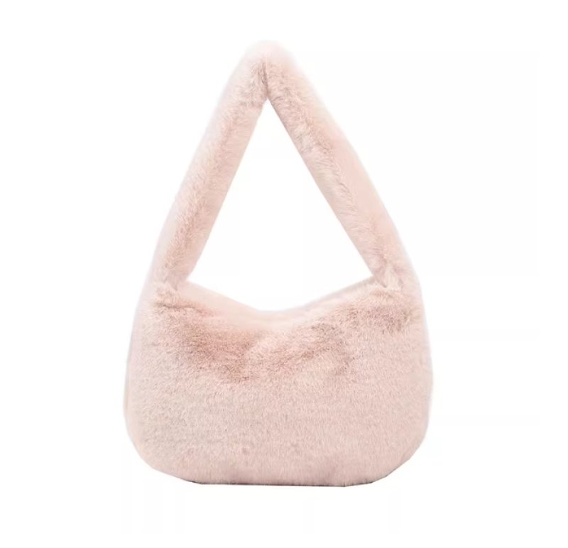 画像7: Eco-fur faux fur half moon hobo  tote shoulder bag　エコファーフェイクファーハーフムーンホーボートートショルダーバッグ (7)
