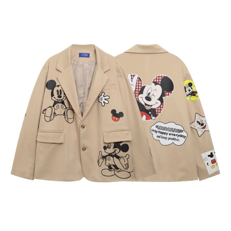 画像1: Unisex Mickey Paint Blazer Jacket ミッキーマウス ペイント ブレザー ジャケット (1)