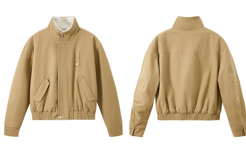 画像2: Men's Stand Collar Padded acket blouson ユニセックス男女兼用ジャケット ジャンパーコート (2)